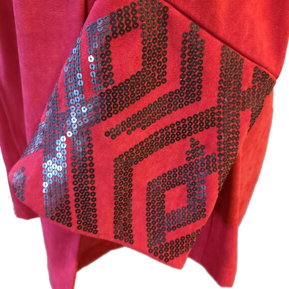 Bob Mackie NWT Scarlet Red Wearable Art Sequin Evening Jacket, Size L (12-14) - Picture 4 of 8
